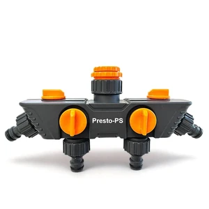Кран шаровый Presto-PS на 4 выхода с внутренней резьбой 1/2-3/4-1 дюйм (5010-BL)