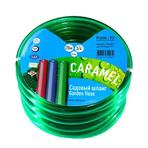 Шланг поливочный Presto-PS силикон садовый Caramel (зеленый) диаметр 3/4", длина 50 м (CAR-3/4 50)