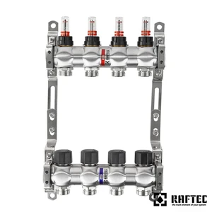 Колектор з витратоміром 1"х3/4" - 4 виходи Raftec RC03-04