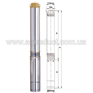 Насос відцентровий 1.1кВт H 79м Q 140л/хв Ø96мм 4SDm6/11 Dongyin